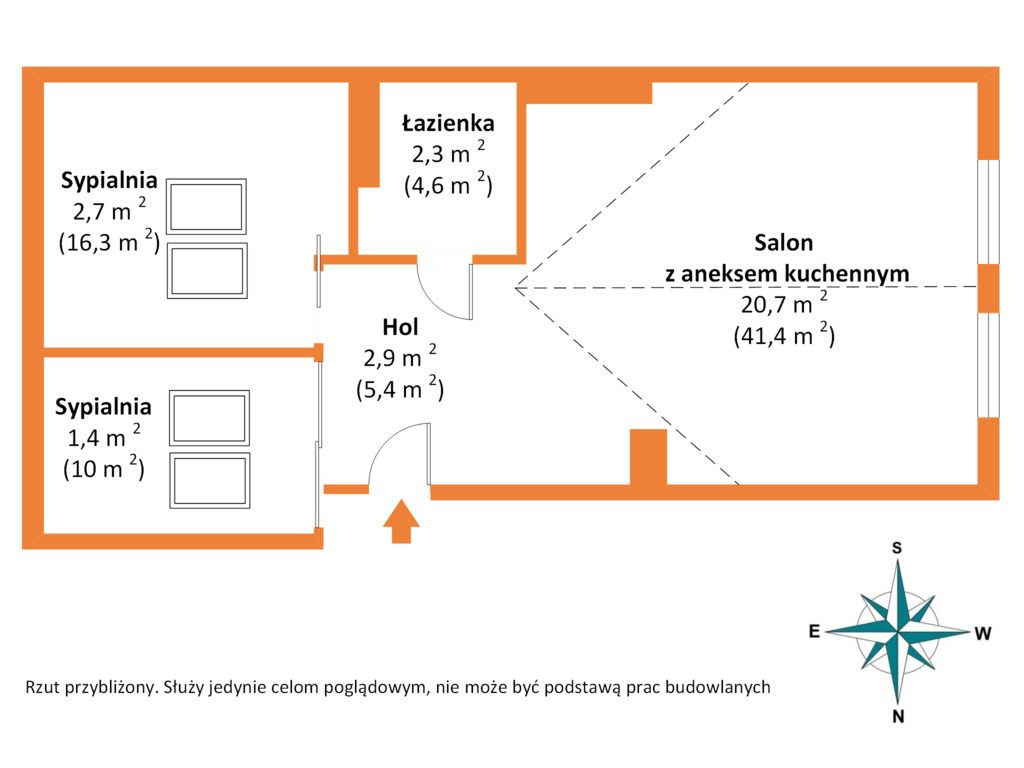 Apartment - 2 rooms - 30 m² - Nowe Sady St. Łódź