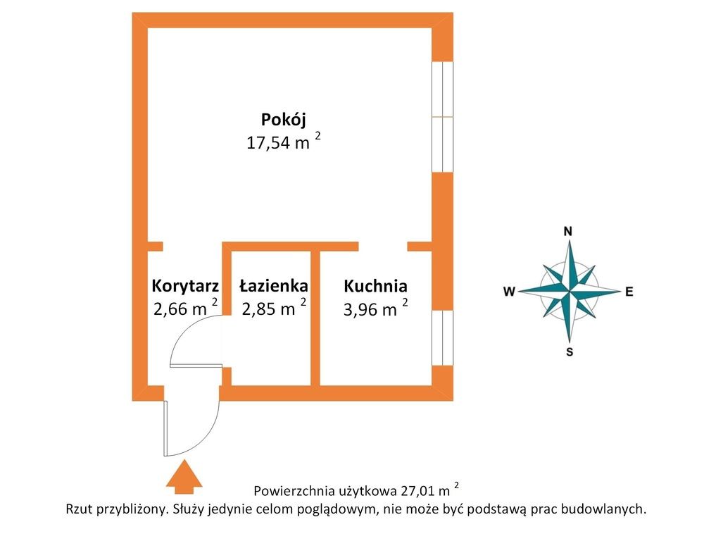 Apartment - 1 room - 27 m² - Krzemieniecka St. Łódź