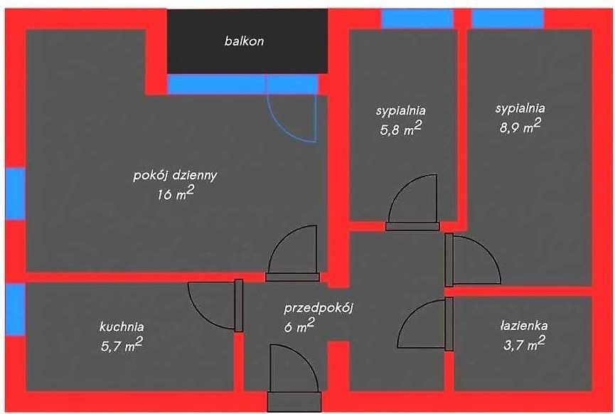 Mieszkanie - 3 pokoje - 48 m² - ul. Wyszogrodzka Warszawa Targówek Bródno