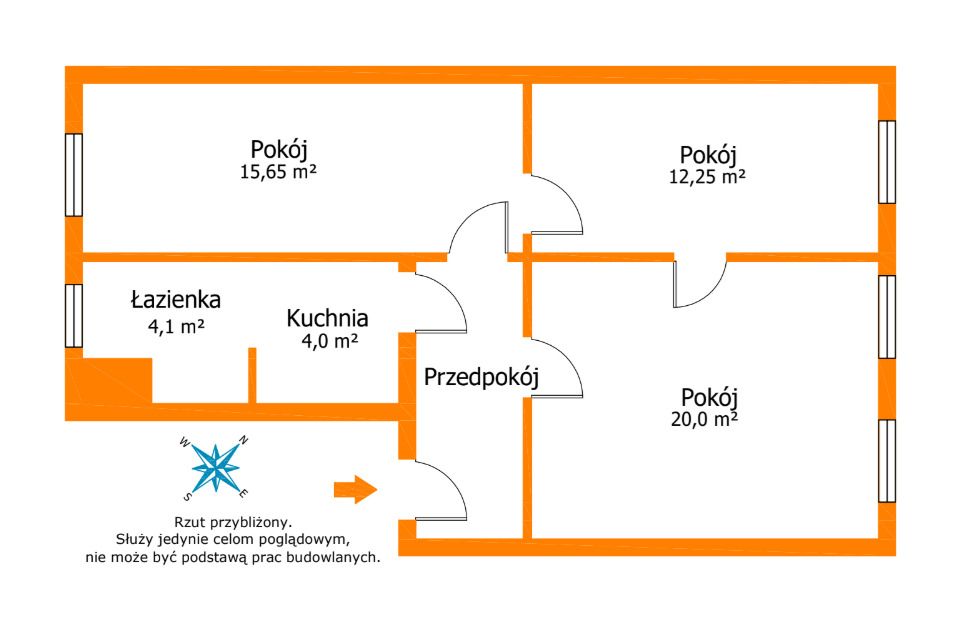 Apartamento - 3 habitaciones - 64 m² - c. Stefana Czarnieckiego Legnica