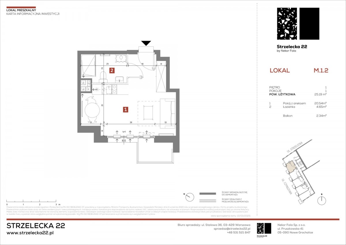 Mieszkanie - 1 pokój - 25 m² - winda - ul. Strzelecka Warszawa Praga-Północ