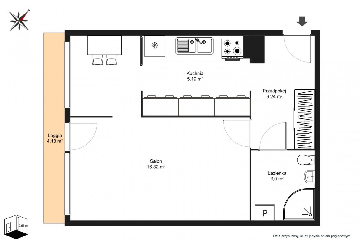 Eigentumswohnung in Warszawa Praga-Południe - 2 Zimmer, 34,93 m²