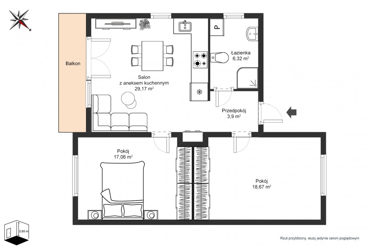 Mieszkanie - 3 pokoje - 75 m² - ul. Tawułkowa Warszawa Wawer Miedzeszyn