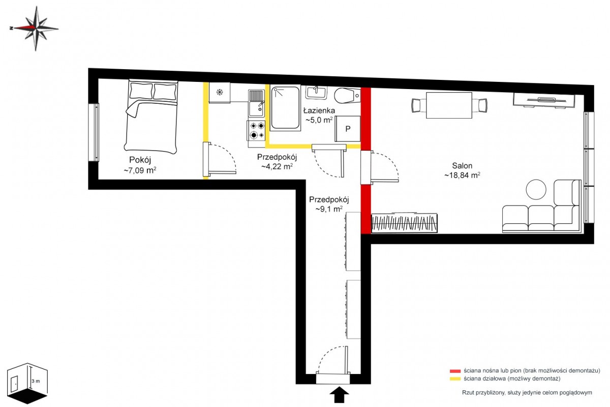 Mieszkanie - 2 pokoje - 42 m² - ul. Międzyborska Warszawa Praga-Południe Grochów