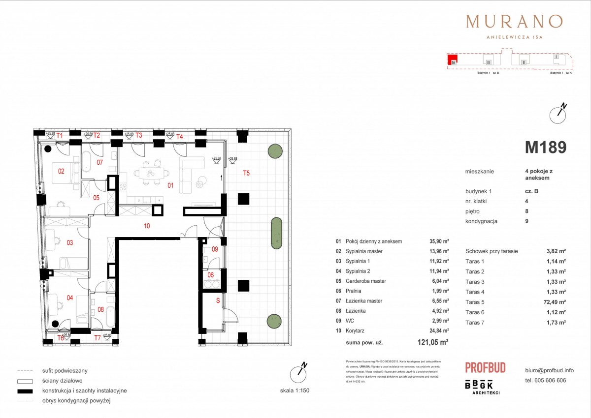 Premium Wohnung in Warszawa Śródmieście Muranów - 4 Zimmer, 121 m²