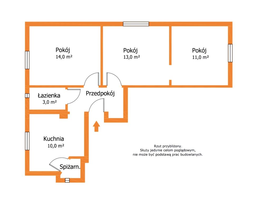 Mieszkanie - 3 pokoje - 58 m² - ul. Henryka Sienkiewicza Szczawno-Zdrój