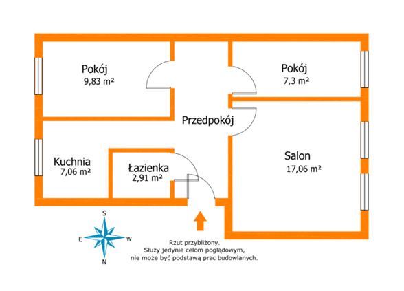 Apartment - 3 rooms - 53 m² - Kasztanowa St. Sosnowiec