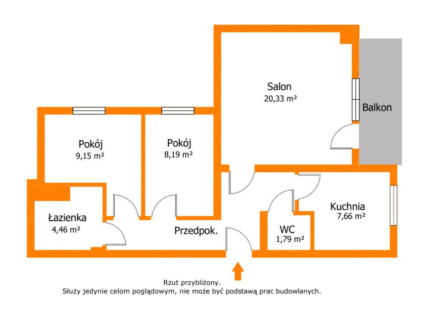 아파트 - 3개 방 - 63 m² - ul. Fabryczna Bełżyce