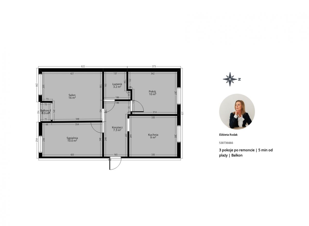 Wohnung - 3 Zimmer - 56 m² - ul. Rybna Gdańsk Stogi