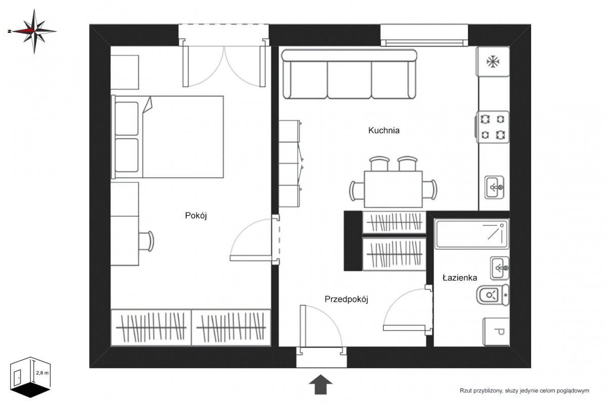 아파트 - 2개 방 - 33 m² - ul. Racławicka Warszawa Mokotów Stary Mokotów