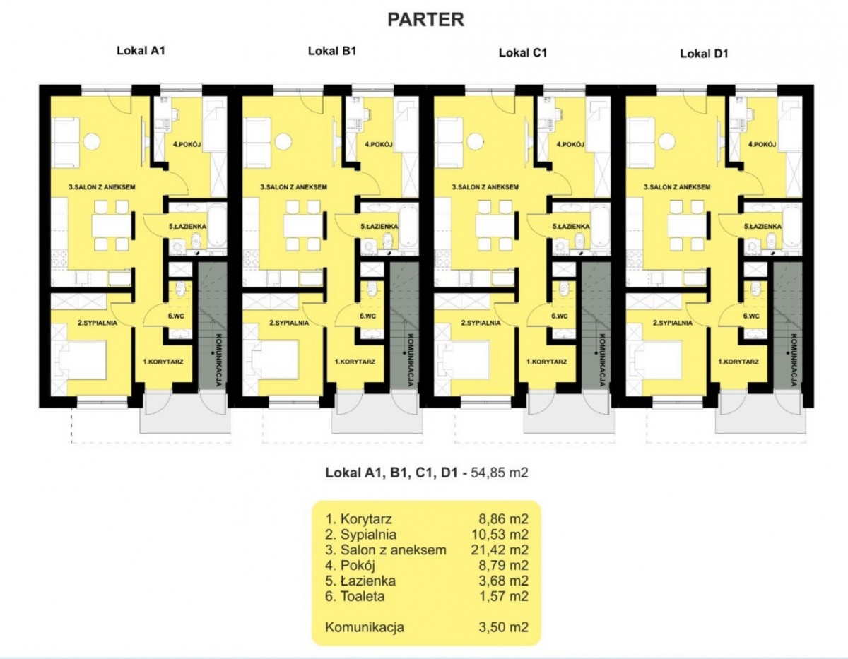 Квартира - 3 комнаты - 55 м² - ул. Szpitalna Wieliczka