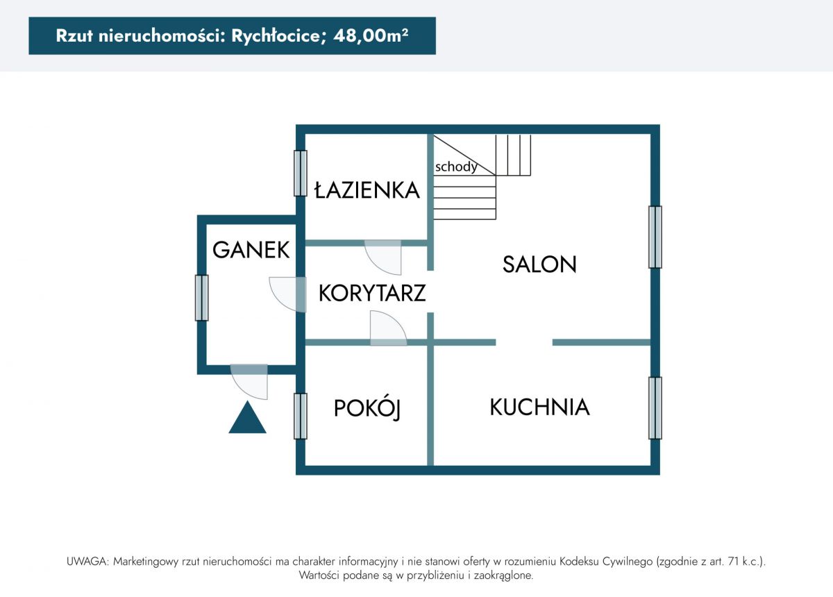 Dom - 3 pokoje - 100 m² - Rychłocice