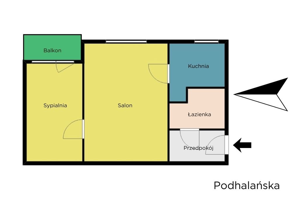 Appartamento - 2 camere - 36 m² - via Podhalańska Łódź Górna