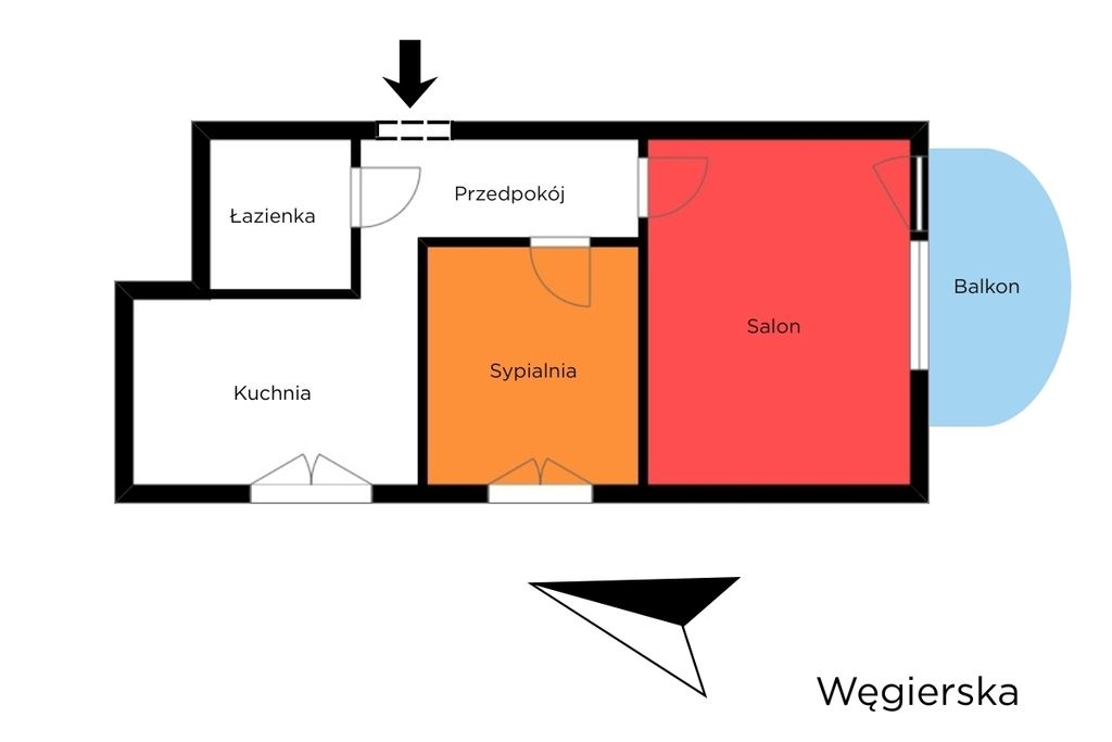 아파트 - 2개 방 - 42 m² - ul. Węgierska Łódź Widzew