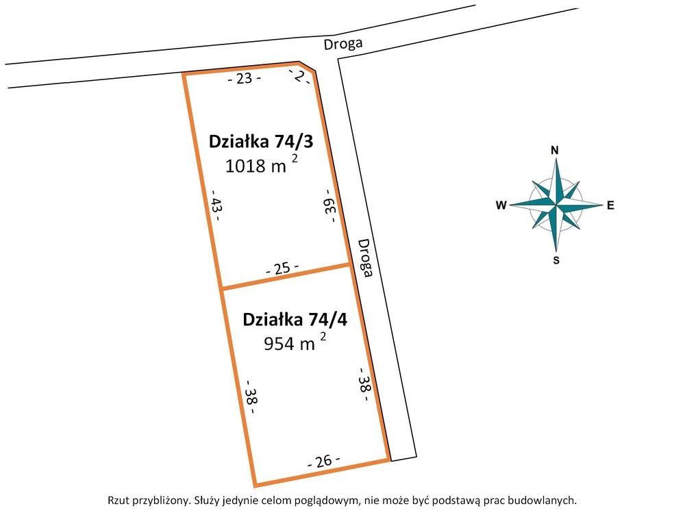 Działka - 954 m² - Wilkowo