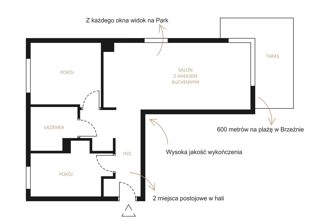 Квартира - 3 комнаты - 67 м² - лифт - ал. ген. Юзефа Галера Гданьск Бжезно
