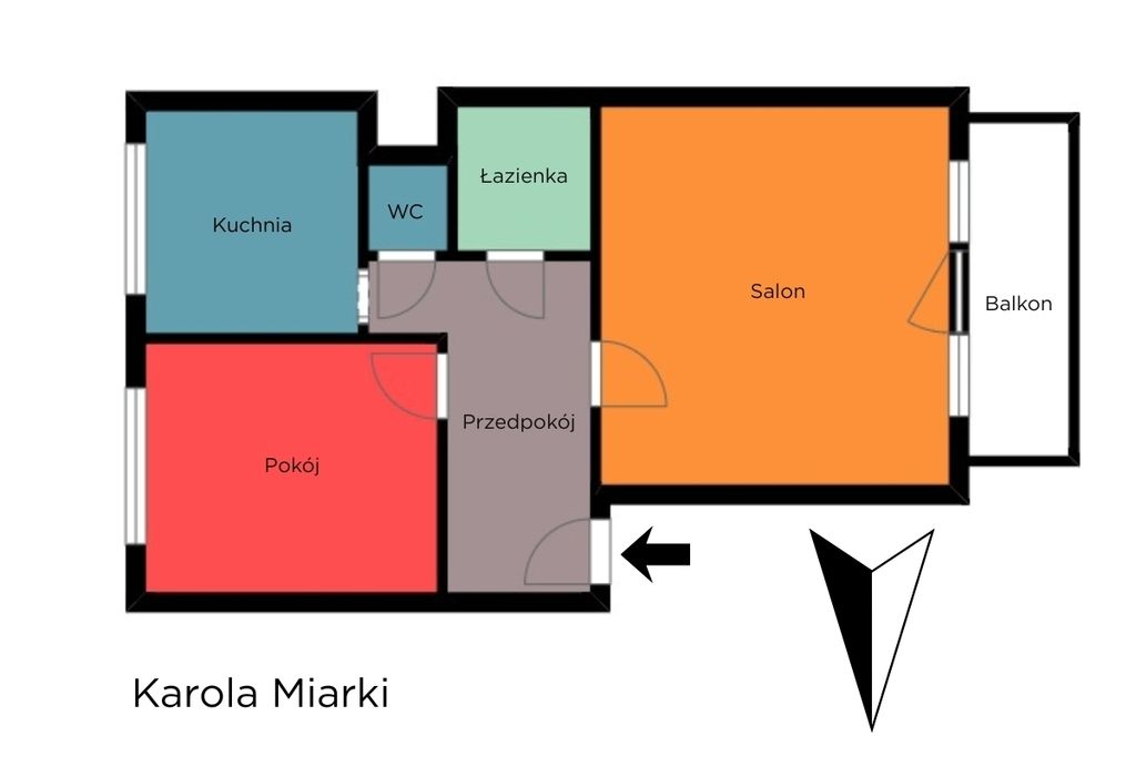 Mieszkanie - 2 pokoje - 49 m² - ul. Karola Miarki Łódź Bałuty