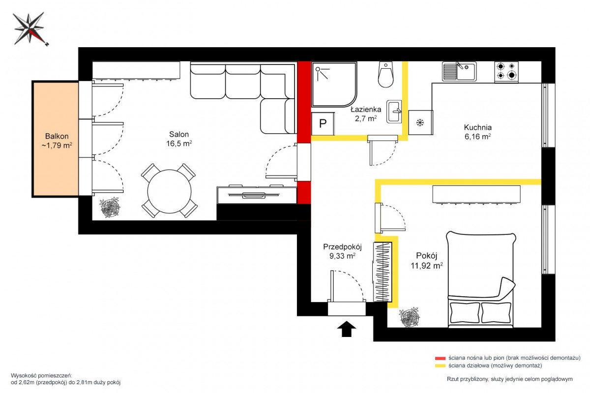 Apartamento - 2 habitaciones - 47 m² - c. Józefa Mireckiego Żyrardów