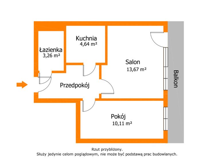Apartment - 2 rooms - 37 m² - elevator - ul. Tysiąclecia Katowice