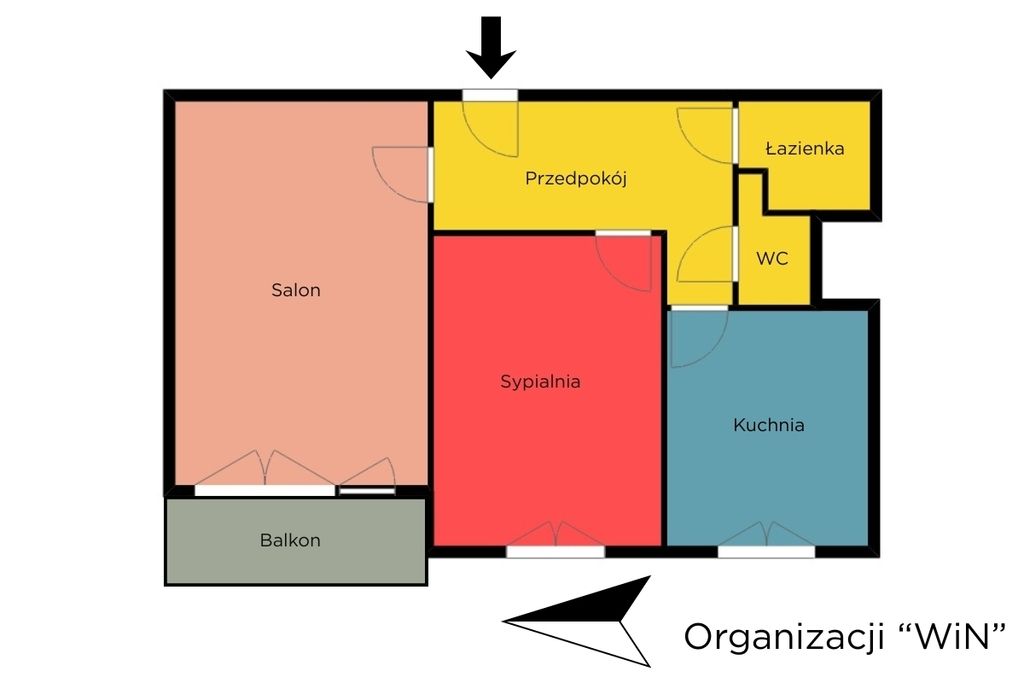 아파트 - 2개 방 - 51 m² - ul. Organizacji "Wolność i Niezawisłość" Łódź Bałuty