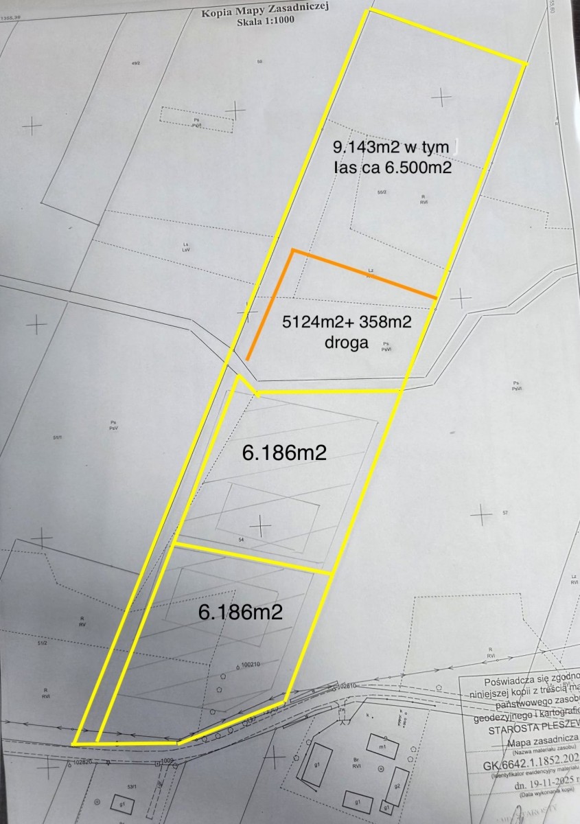 토지 - 9143 m² - Wierzchy