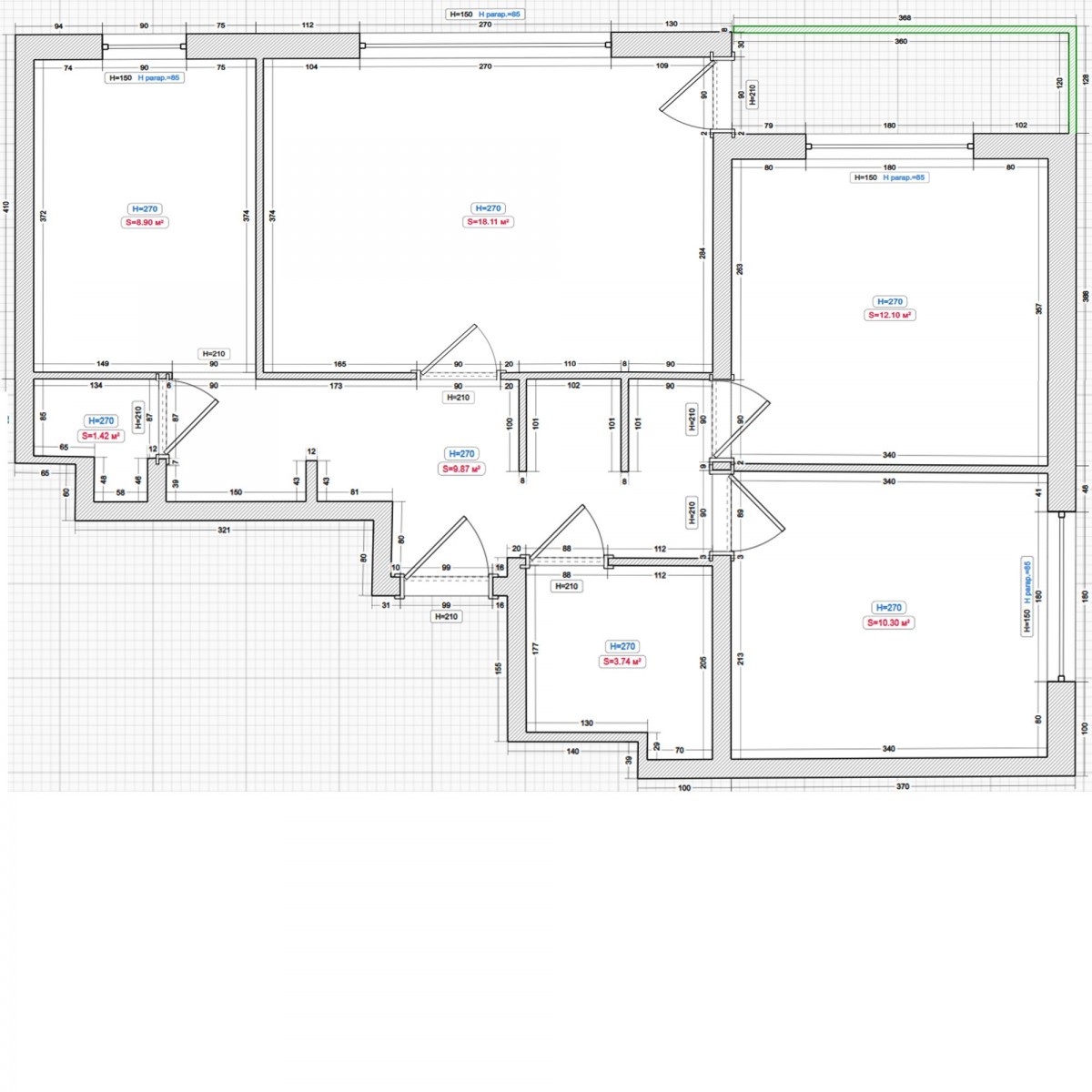 Квартира - 3 комнаты - 64 м² - ул. Шволежеров, Забки