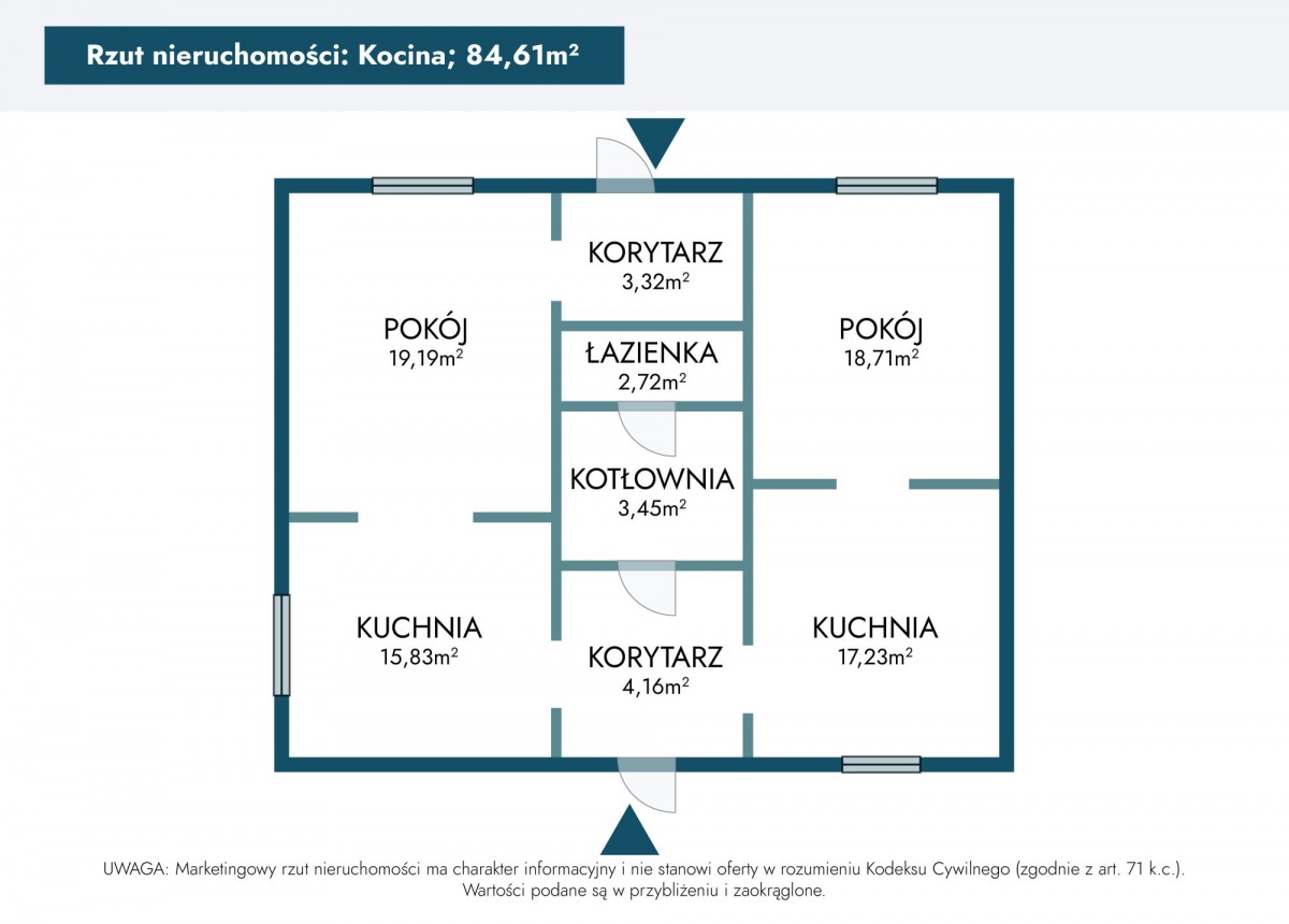 Будинок - 4 кімнати - 95 м² - Кочина