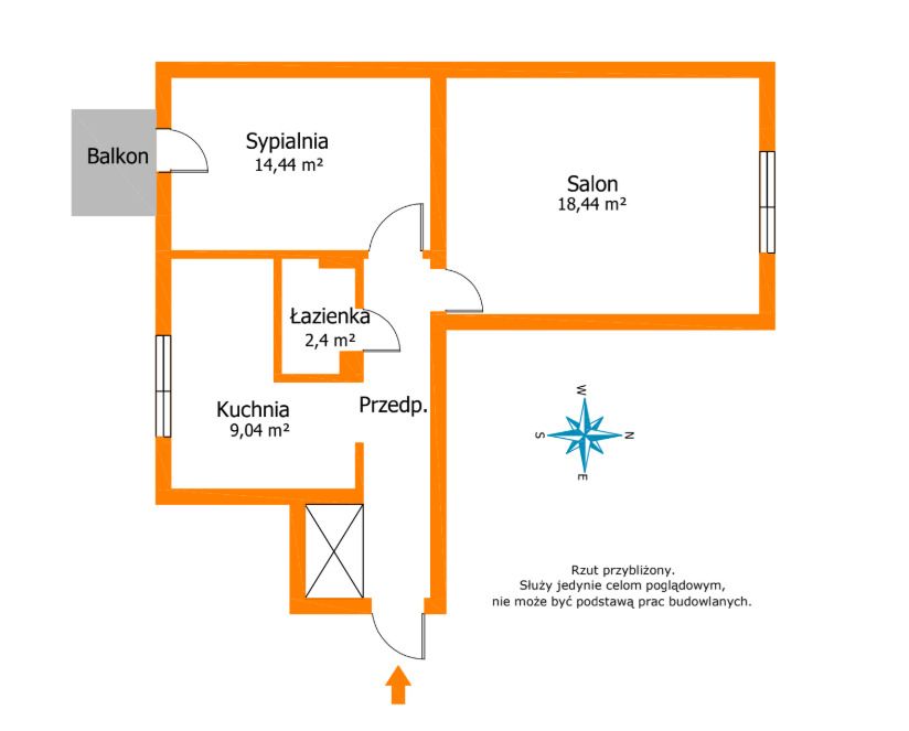 Apartment - 2 rooms - 53 m² - Bolesława Limanowskiego St. Łódź Bałuty