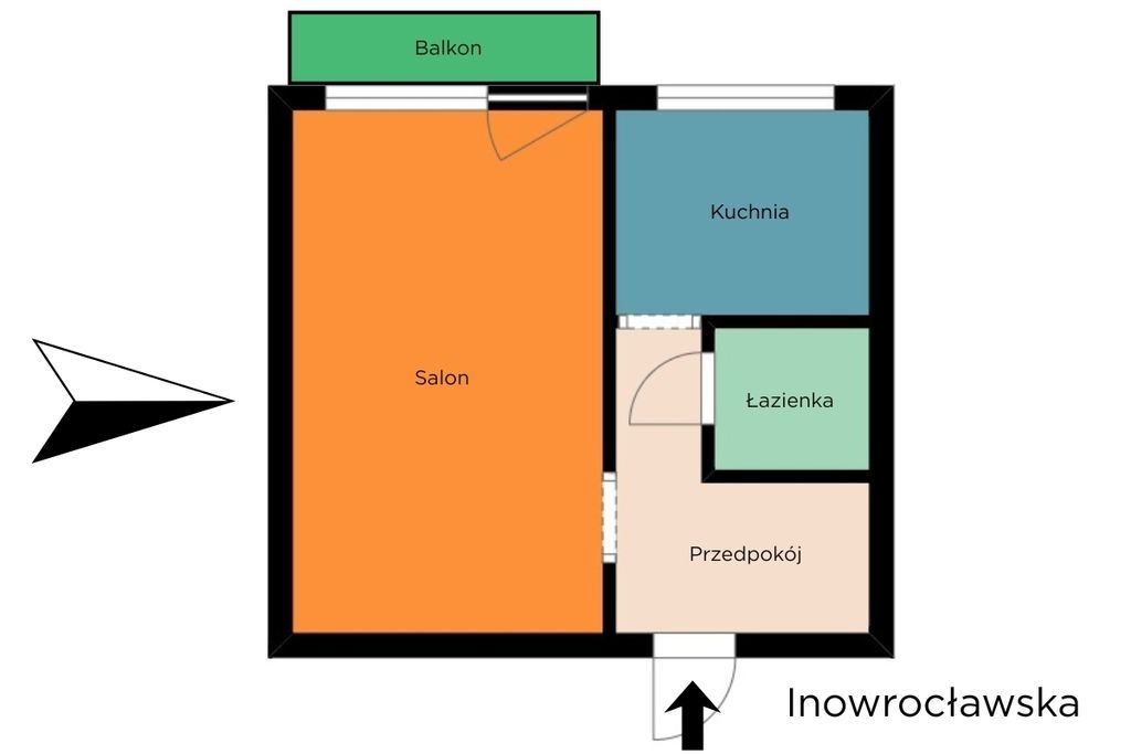 Apartment - 1 room - 28 m² - elevator - Inowrocławska St. Łódź Bałuty
