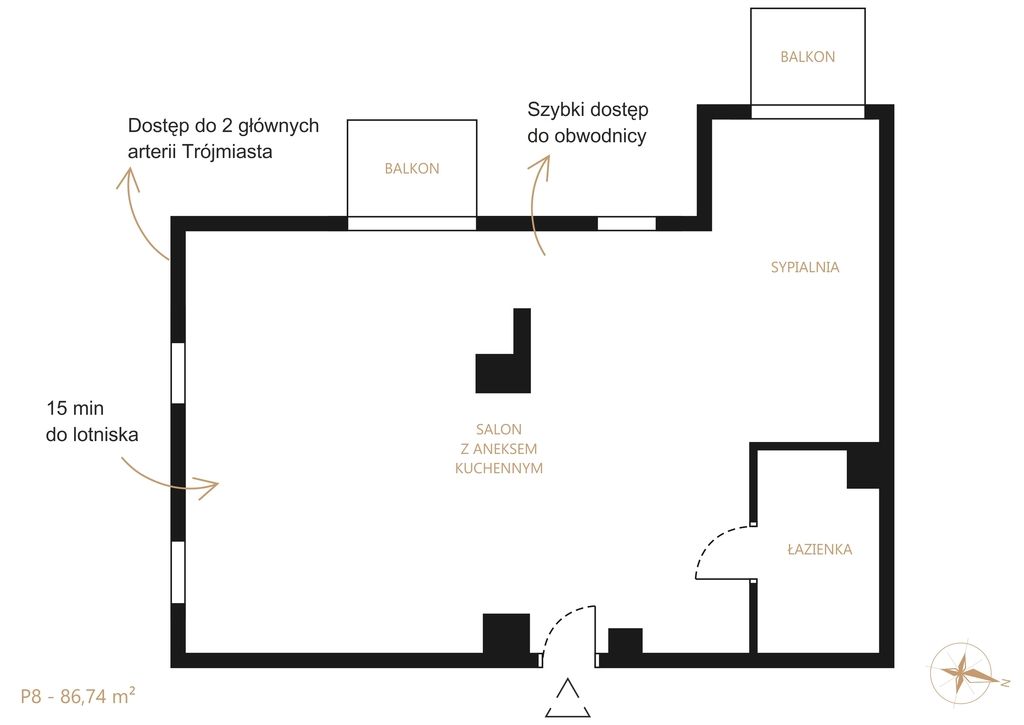 Apartment - 4 rooms - 87 m² - elevator - ul. Juliusza Słowackiego Gdańsk Wrzeszcz