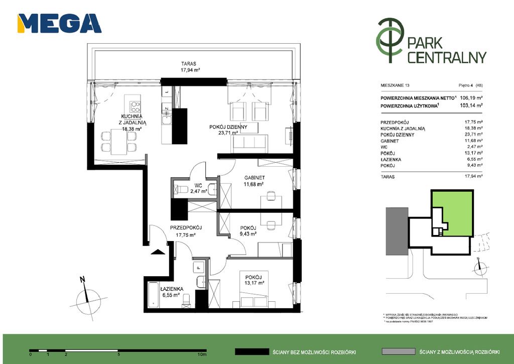 Mieszkanie - 4 pokoje - 103 m² - winda - ul. Legionów Gdynia Wzgórze Św. Maksymiliana