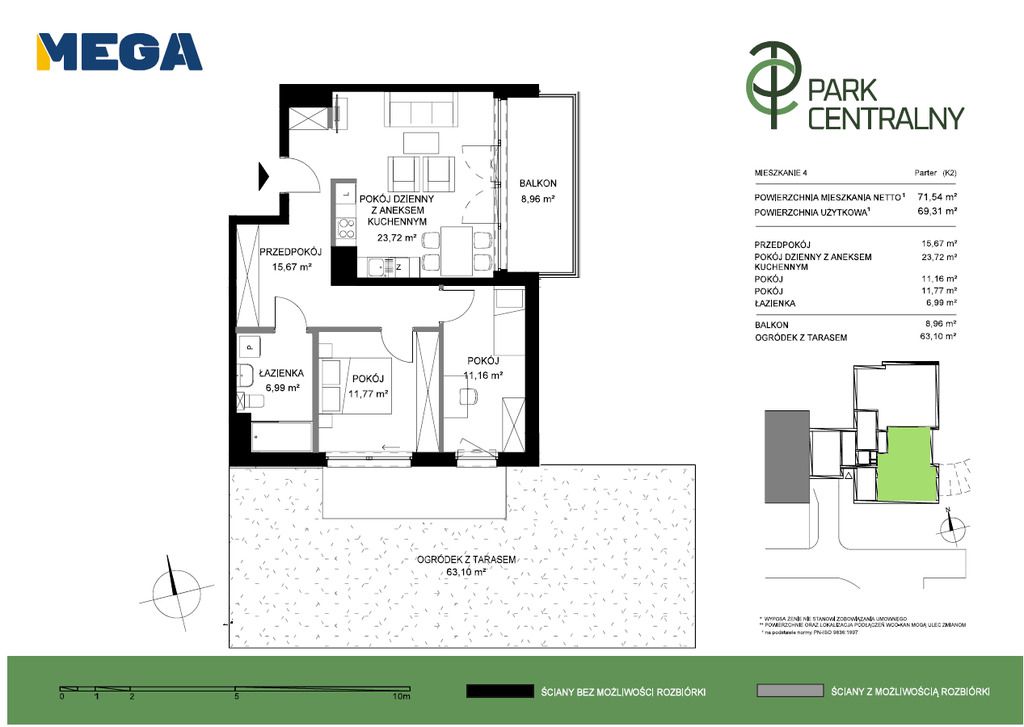 Apartment - 3 rooms - 69 m² - elevator - Legionów St. Gdynia Wzgórze Św. Maksymiliana