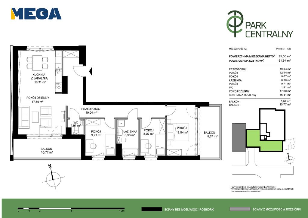 Appartamento - 4 camere - 92 m² - ascensore - via Legionów Gdynia Wzgórze Św. Maksymiliana