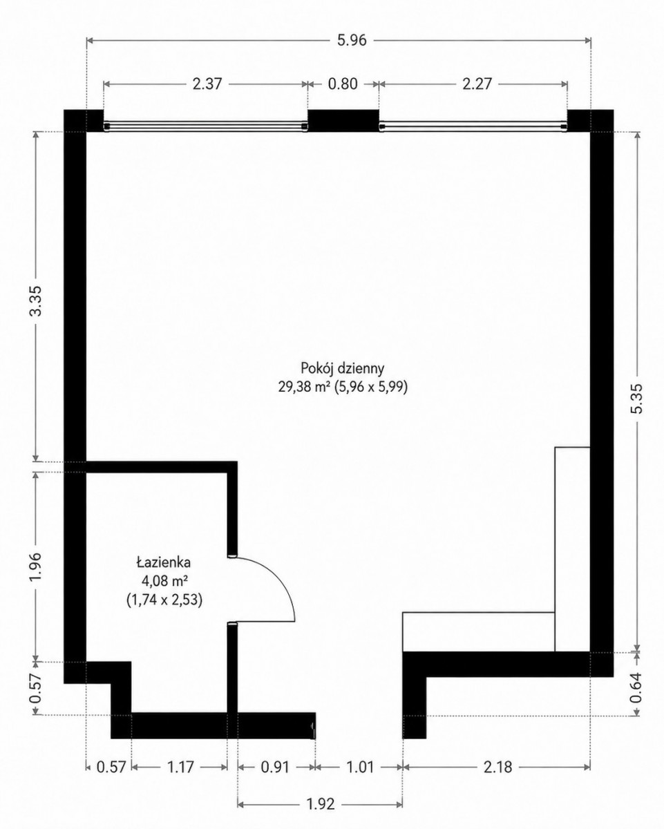 Wohnung - 1 Zimmer - 34 m² - Aufzug - ul. Krochmalna Warszawa Wola Młynów
