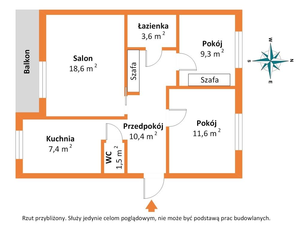 Apartment - 3 rooms - 63 m² - Gładka Street Łódź Górna