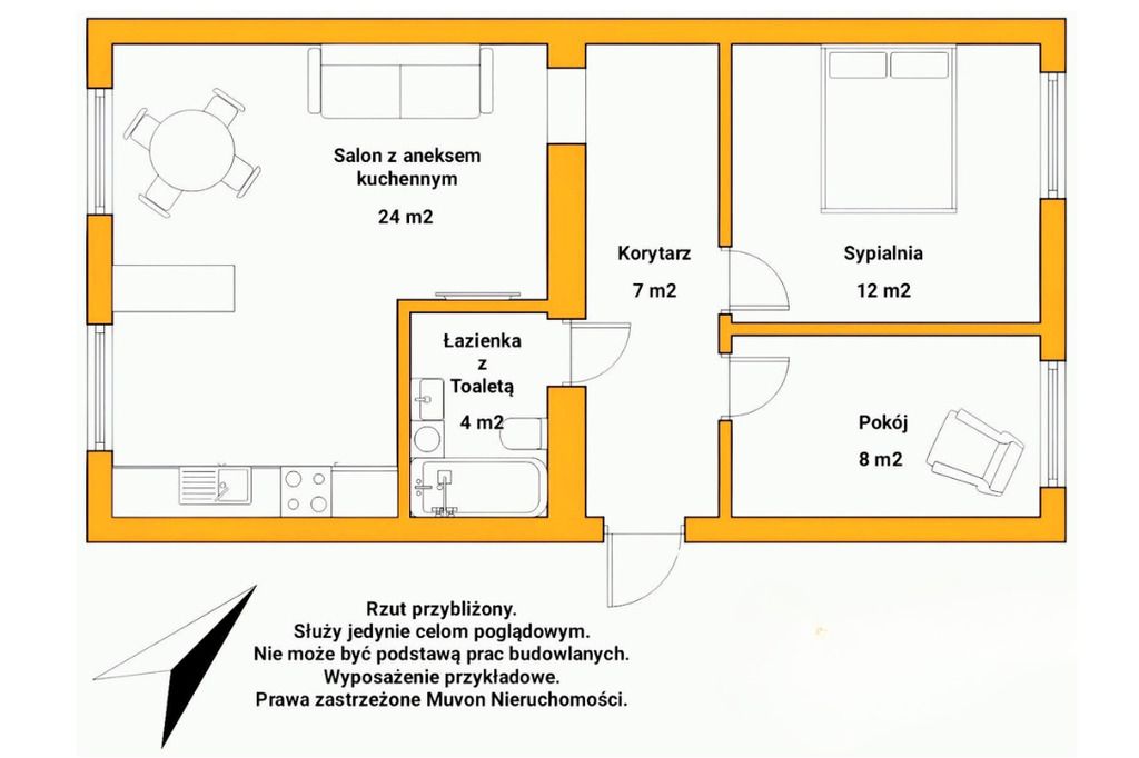 Apartment - 3 rooms - 56 m² - Jęczmienna St. Łódź Polesie