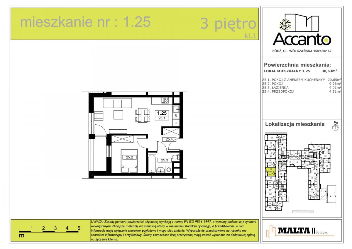 Mieszkanie - 2 pokoje - 39 m² - ul. Wólczańska Łódź Śródmieście