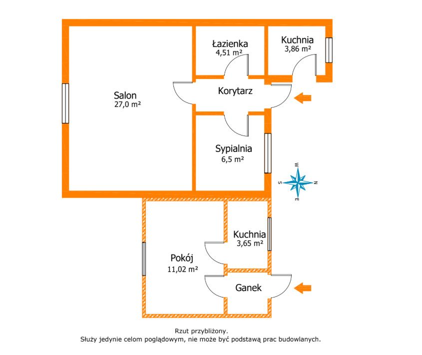 Будинок - 2 кімнати - 45 м² - вул. Жолендзіова Гловно